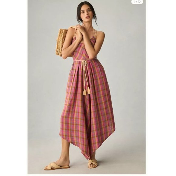 Anthropologie Pants - NWT-  by Anthropologie Raspberry Printed Harem Jumpsuit -  16 Tall